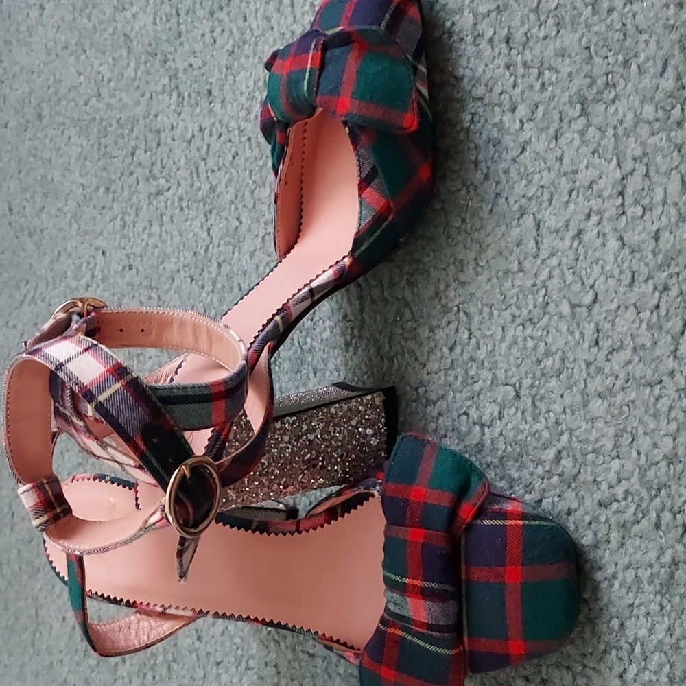 J Crew plaid heels